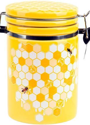 Банка керамическая "Sweet Honey" 650мл для сыпучих продуктов с...