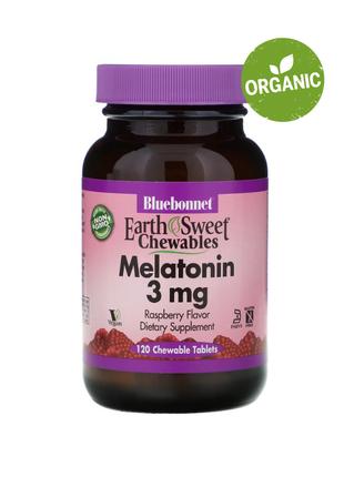 Bluebonnet Nutrition, Мелатонін, 3 мг, малина, 120 таблеток