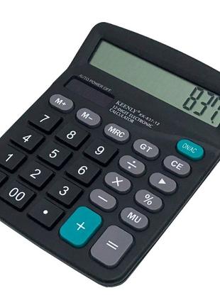 Калькулятор обычный Keenly KK 837-12, настольный, черный