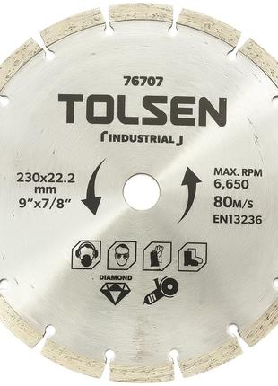 Диск алмазный сегментный 230 × 22.2 мм Tolsen 76707