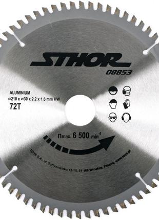 Диск пильный для алюминия STHOR. Ø= 210/30 мм, h= 2,2 мм, 72 зуба
