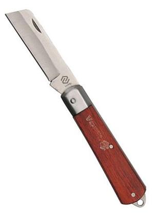 Нож складной, 200 мм, прямое лезвие, деревянная ручка VOREL (П...