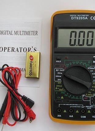Мультиметр DT-9205A Цифровой тестер,звуковая прозвонка