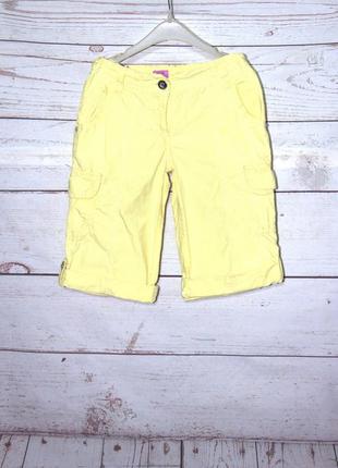 Хлопковые желтые бриджи-карго на девочку 128 рост
