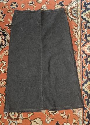 Длинная джинсовая юбка большой размер