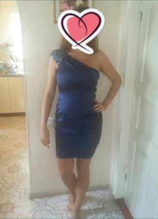 Платье коктельное синее