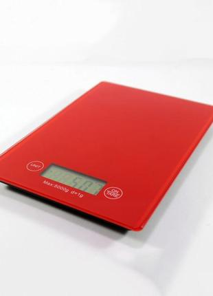 Весы кухонные domotec ms-912 glass. цвет: красный