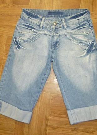 Джинсовые длинные шорты бриджи youyipin jeans с отворотами,тян...