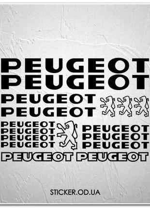 Набор наклеек на велосипед "PEUGEOT", наклейки на раму.