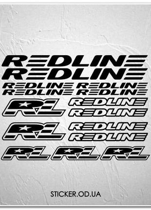 Набор наклеек на велосипед "REDLINE", наклейки на раму.