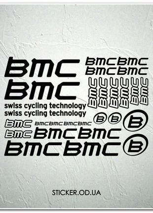 Набор наклеек на велосипед "BMC", наклейки на раму.