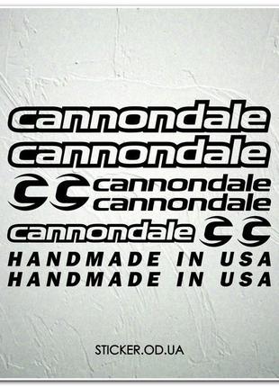 Набір наклейок на велосипед "Cannondale", наклейки на раму.