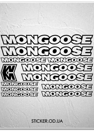 Набор наклеек на велосипед "MONGOOSE", наклейки на раму.