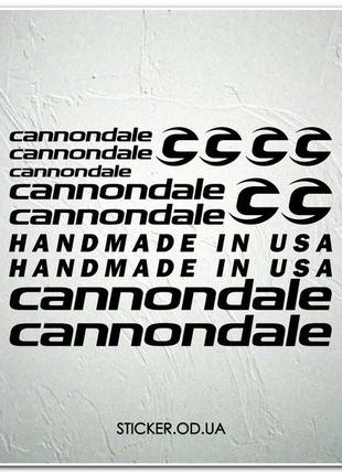 Набор наклеек на велосипед "Cannondale", наклейки на раму.