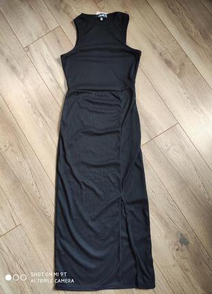 Черное платье в рубчик missguided