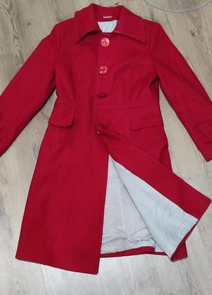 Пальто класика жіноче кашемір утеплене червоне тм bolero р. m-l