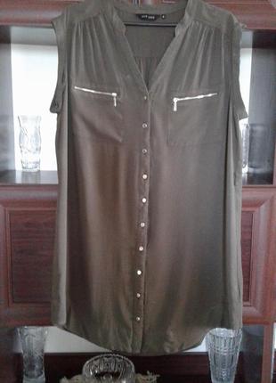 Сукня-сорочка без рукавів туніка кольору хакі new look батал