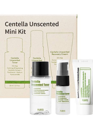 Purito centella unscented mini kit набір мініатюр засобів ліні...