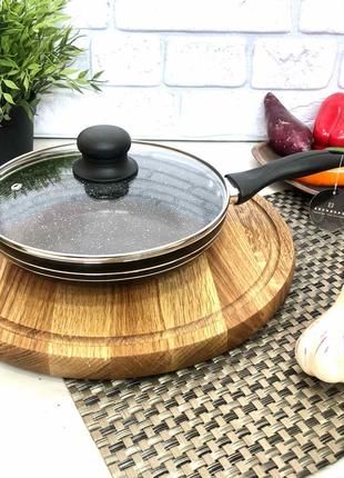 Сковорода Edenberg 24 см с крышкой и мраморным покрытием