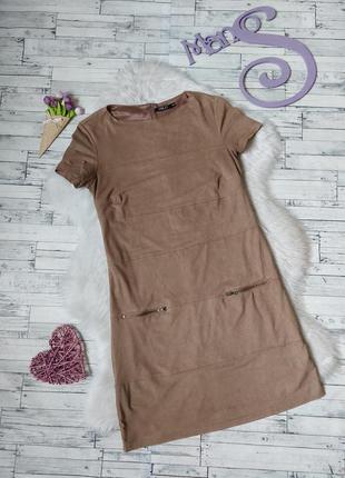Платье женское incity коричневое замшевое 42 размер