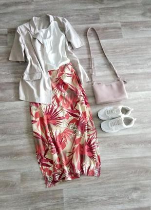 Шикарная юбка в цветочно - тропический принт 100% вискоза schn...