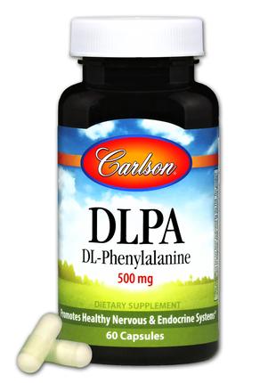 DLPA (фенілаланін) 500 мг, DL-Phenylalanine, Carlson, 60 капсул