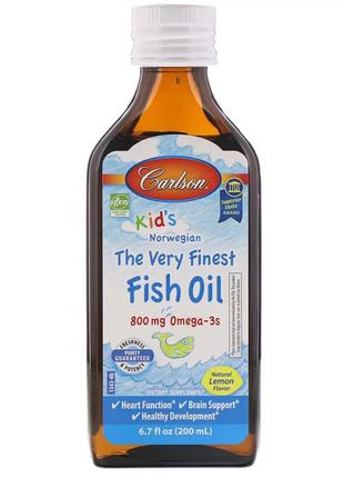 Рыбий Жир для Детей, Лимонный Вкус, Kid's Fish Oil Lemon, Carl...