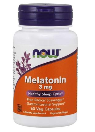 Мелатонин 3 мг, Now Foods, 60 капсул