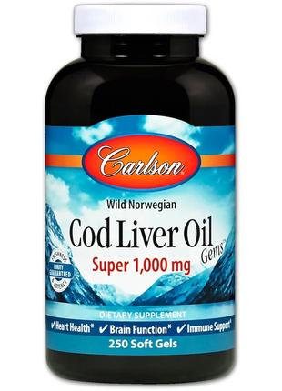 Жир из Печени Норвежской Трески, 1000 мг, Cod Liver Oil, Carls...