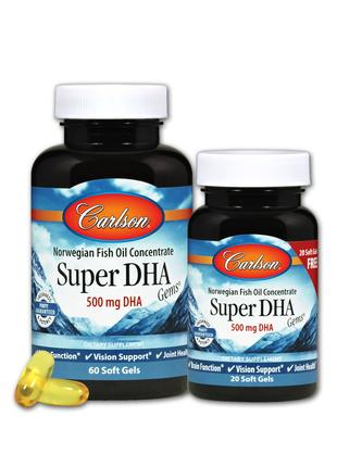 Супер DHA (докозагексаеновая кислота), Super DHA Gems, Carlson...