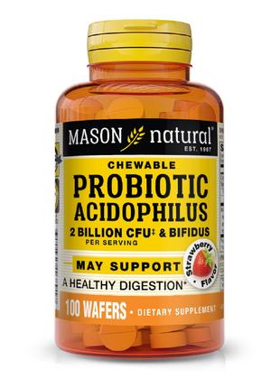 Пробиотики 2 млд КОЕ, вкус клубники, Probiotic Acidophilus Wit...
