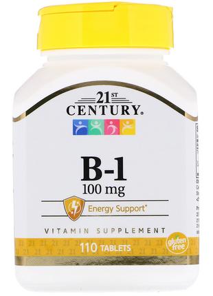 Вітамін B-1 (Тіамін), 100 мг, 21st Century, 110 таблеток