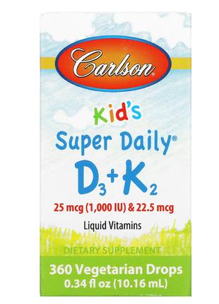 Витамин D3+K2 для детей в каплях, 1000 МЕ и 22,5 мкг, Kid's Su...