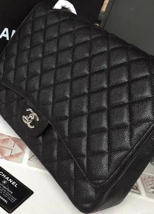Chanel сумка чёрная телячья кожа