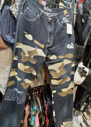 Чоловічі джинси в стилі хіп-хоп з накатом