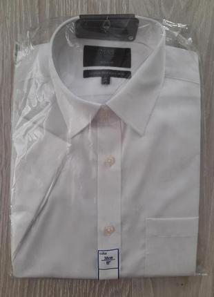 Белая рубашка с коротким рукавом marks&spencer,размер 38/15 re...