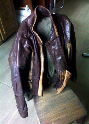 Мужская кожаная куртка Business Class из 90-ых XXL Б/У