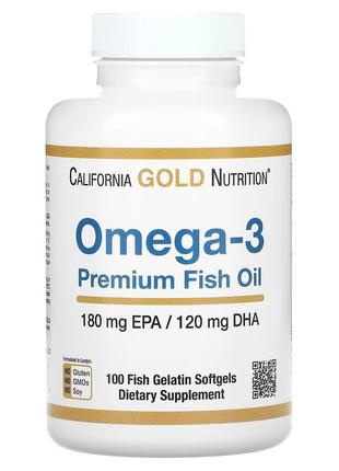 California Gold Nutrition, омега-3, рыбий жир премиального кач...