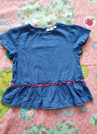 Джинсова блуза,футболка  для дівчинки 5-6 років- ovs