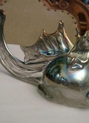 Статуэтка золотая рыбка перламутр стекло ссср