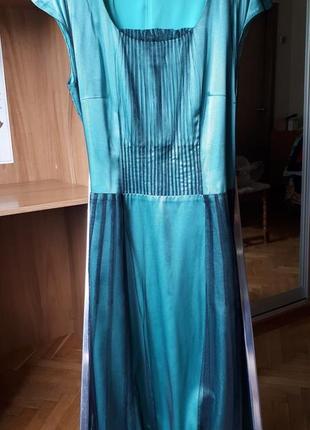 Бирюзовое коктельное платье с фатином