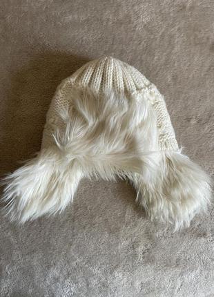 Зимняя подростковая шапка с мехом
