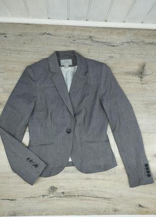 Классический женкий пиджак серый жакет h&m