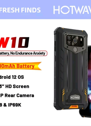 Hotwav w10, 15000 mah, 4/32 gb, ip68 ip 69k