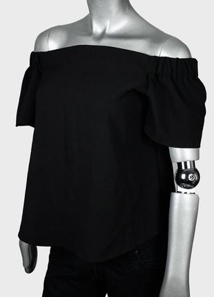 Atmosphere чорний топ, асиметрична футболка з відкритими плечима