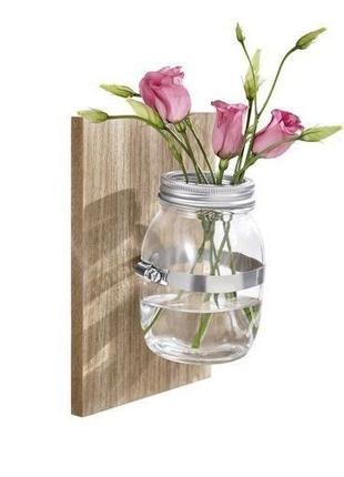 Настінна ваза банка для квітів 8х13 см Melinera