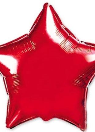 Фольгированный шар микро Звезда Красная 4' Flexmetal
