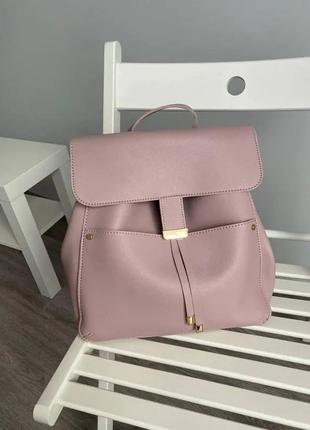Рюкзак жіночий модний міський пудра рожевий екошкіра сумка су...