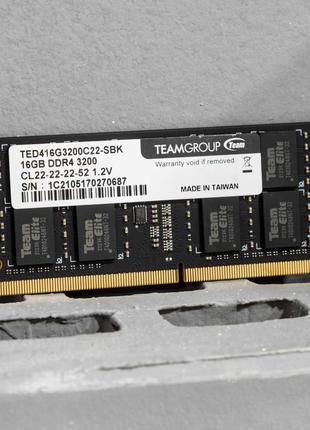 16GB TeamGroup DDR4 3200 MHz SO-DIMM TED416G3200C22-SBK RAM