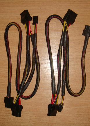 Модульні кабелі для блоку живлення MOLEX . 6 pin. на 2 MOLEX .